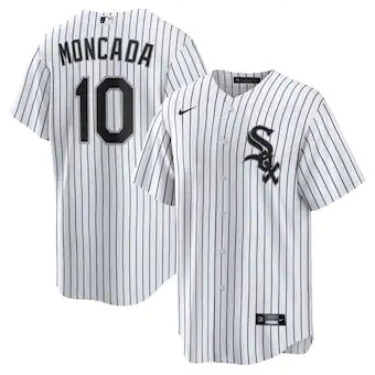 mens nike yoan moncada white chicago white sox home replica